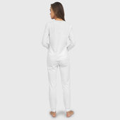 Пижама с принтом Гуси для женщины, вид на модели сзади №2. Цвет основы: белый