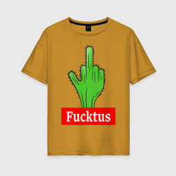 Fucktus – Женская футболка хлопок Oversize с принтом купить со скидкой в -16%