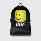 Рюкзак с принтом Roblox Oof Мем для любого человека, вид спереди №3. Цвет основы: белый