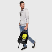 Рюкзак с принтом Roblox Oof Мем для любого человека, вид спереди №5. Цвет основы: белый