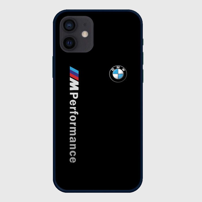 Чехол для iPhone 12 mini с принтом BMW PERFORMANCE | БМВ, вид спереди №1