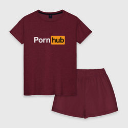 Pornhub – Женская пижама с шортиками хлопок с принтом купить со скидкой в -15%