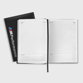 Ежедневник с принтом BMW M Performance для любого человека, вид спереди №3. Цвет основы: черный