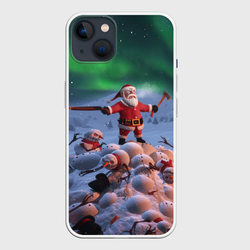 Дед мороз и снеговики-зомби – Чехол для iPhone 14 Plus с принтом купить