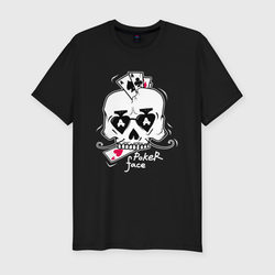 Poker Face – Мужская футболка хлопок Slim с принтом купить