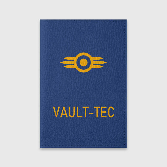 Обложка для паспорта матовая кожа с принтом Рюкзак Vault-Tec, вид спереди №1