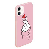 Чехол для iPhone 11 матовый с принтом Любовь по щелчку для любого человека, вид спереди №3. Цвет основы: светло-розовый