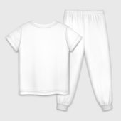 Пижама с принтом Беззубик для ребенка, вид сзади №1. Цвет основы: белый