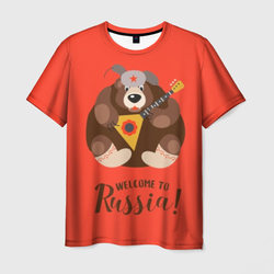 Мужская футболка Welcome to Russia bear со скидкой в -26%