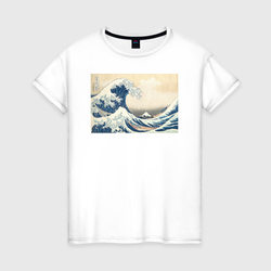 Большая волна – Женская футболка хлопок с принтом купить со скидкой в -20%