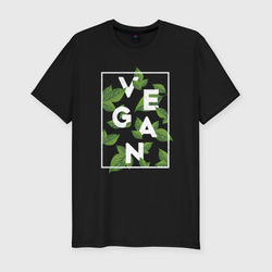 Vegan – Мужская футболка хлопок Slim с принтом купить