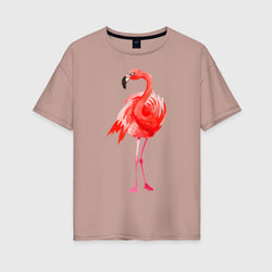 Фламинго – Женская футболка хлопок Oversize с принтом купить со скидкой в -16%
