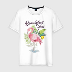 Фламинго – Мужская футболка хлопок с принтом купить со скидкой в -20%