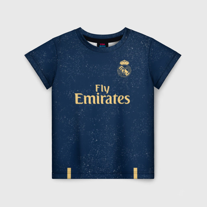 Детская футболка с принтом Sergio Ramos away 19-20, вид спереди №1