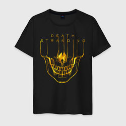 Death Stranding DS золотой череп – Мужская футболка хлопок с принтом купить со скидкой в -20%