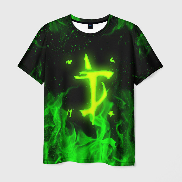 Мужская футболка с принтом Doom eternal Дум огонь, вид спереди №1
