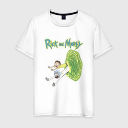 Rick and Morty Portal – Мужская футболка хлопок с принтом купить со скидкой в -20%