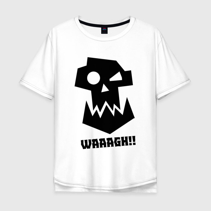 Мужская футболка из хлопка оверсайз с принтом WAAAGH!, вид спереди №1