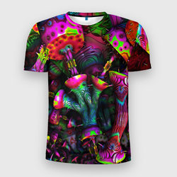 Абстрактные грибы – Мужская футболка 3D Slim с принтом купить со скидкой в -11%