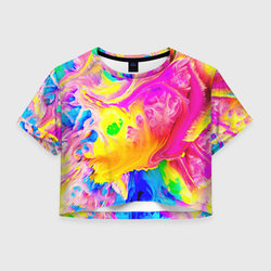КРАСКИ – Женская футболка Crop-top 3D с принтом купить