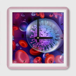 Лейкоциты и клетка – Настенные часы квадратные с принтом купить