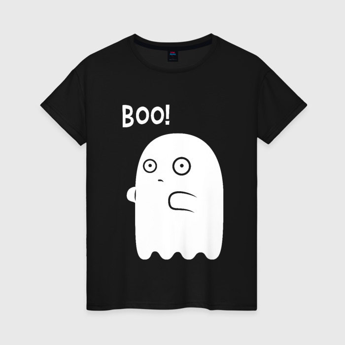 Женская футболка из хлопка с принтом Хэллоуин, вид спереди №1
