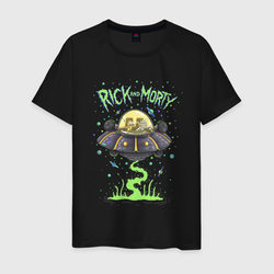 Rick and Morty on a spaceship – Мужская футболка хлопок с принтом купить со скидкой в -20%