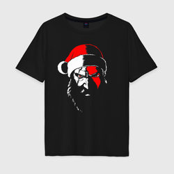 Santa Kratos – Мужская футболка хлопок Oversize с принтом купить со скидкой в -16%