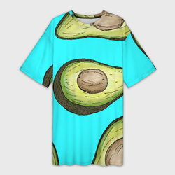 Авокадо – Платье-футболка 3D с принтом купить