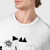 Футболка с принтом Depeche Mode для мужчины, вид на модели спереди №4. Цвет основы: белый