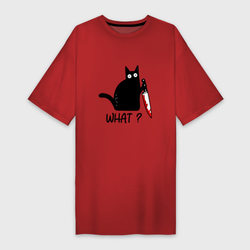 What cat – Платье-футболка хлопок с принтом купить