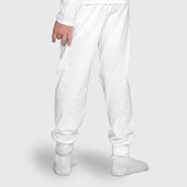 Штаны с принтом Без дизайна для ребенка, вид на модели сзади №2. Цвет основы: белый