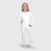 Штаны с принтом Без дизайна для ребенка, вид на модели спереди №2. Цвет основы: белый