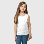 Майка с принтом Без дизайна для ребенка, вид на модели спереди №2. Цвет основы: белый