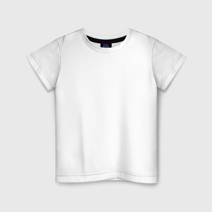 Детская футболка из хлопка с принтом Без дизайна, вид спереди №1