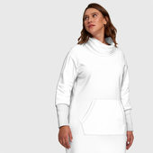 Платье с принтом Без дизайна для женщины, вид на модели спереди №5. Цвет основы: белый