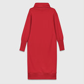 Платье с принтом Без дизайна для женщины, вид сзади №1. Цвет основы: красный