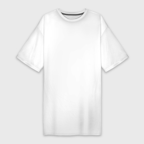 Платье-футболка из хлопка с принтом Без дизайна, вид спереди №1