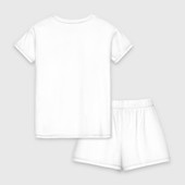 Женская пижама с шортиками из хлопка с принтом Без дизайна для любого человека, вид сзади №1. Цвет основы: белый