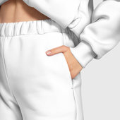 Костюм с принтом Без дизайна для женщины, вид на модели спереди №3. Цвет основы: белый