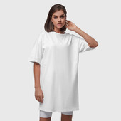 Платье-футболка из хлопка с принтом Без дизайна для любого человека, вид спереди №3. Цвет основы: белый