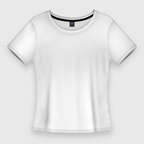 Женская приталенная футболка с принтом Без дизайна, вид спереди №1