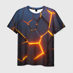 Разлом неоновых плит в трехмерном – Мужская футболка 3D с принтом купить со скидкой в -26%