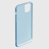 Чехол для iPhone 12 mini с принтом Разлом неоновых плит в трехмерном для любого человека, вид спереди №4. Цвет основы: голубой