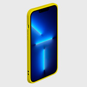 Чехол для iPhone 13 Pro Max с принтом Разлом неоновых плит в трехмерном для любого человека, вид спереди №3. Цвет основы: желтый