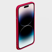 Чехол для iPhone 14 Pro Max с принтом Разлом неоновых плит в трехмерном для любого человека, вид спереди №3. Цвет основы: малиновый