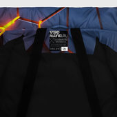 Куртка с принтом Разлом неоновых плит в трехмерном для мужчины, вид на модели спереди №4. Цвет основы: черный