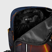 Рюкзак с принтом Разлом неоновых плит в трехмерном для женщины, вид на модели спереди №5. Цвет основы: белый