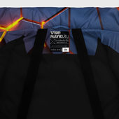 Куртка с принтом Разлом неоновых плит в трехмерном для женщины, вид на модели спереди №5. Цвет основы: черный