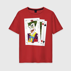 Joker cards – Женская футболка хлопок Oversize с принтом купить со скидкой в -16%